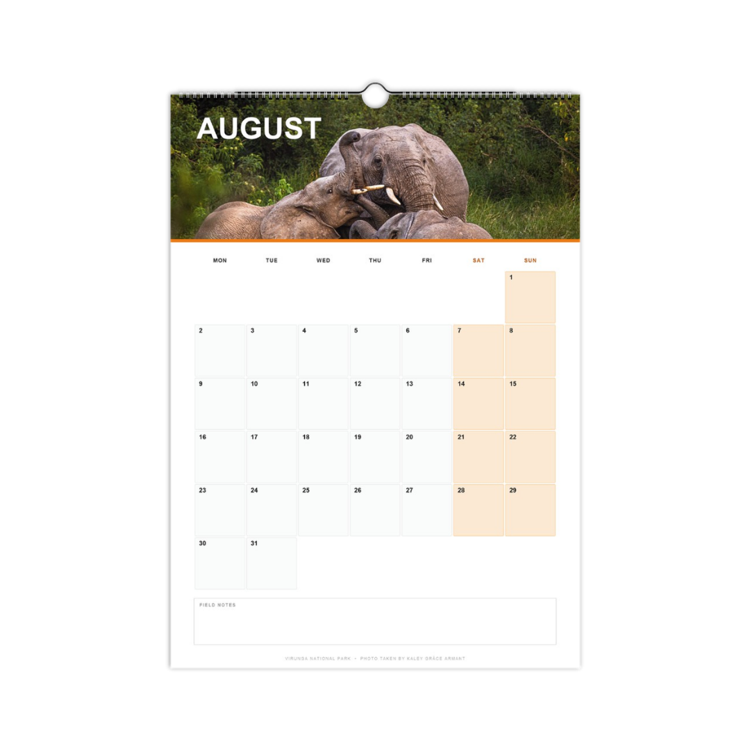 Virunga National Park Wall Calendar 2027