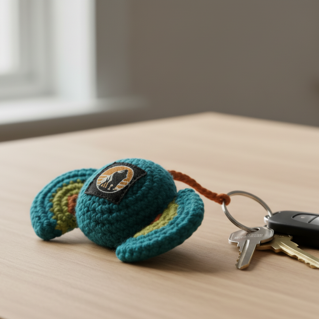 Porte-clés éléphant des Virunga (bleu clair)