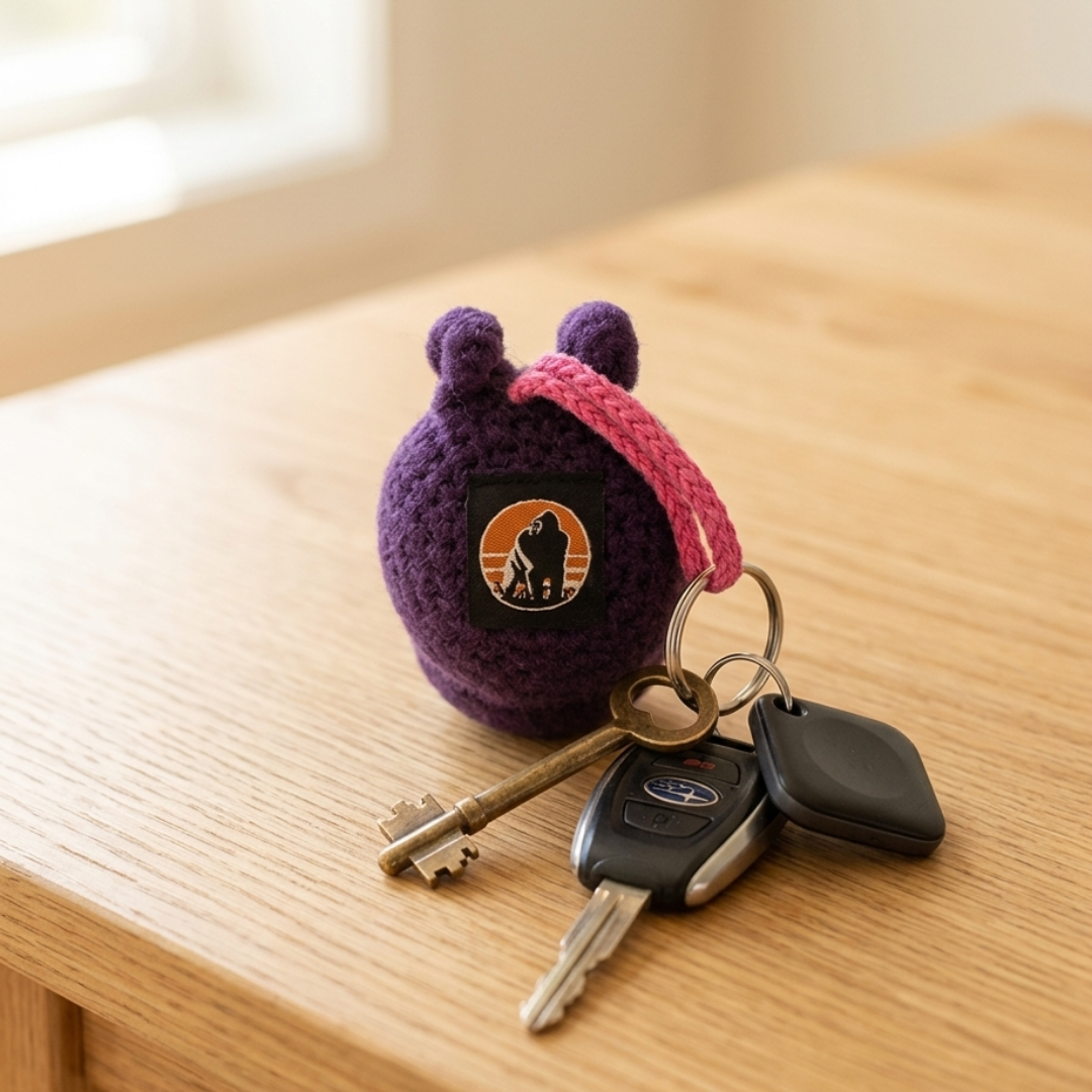 Hippo Crochet Keyring