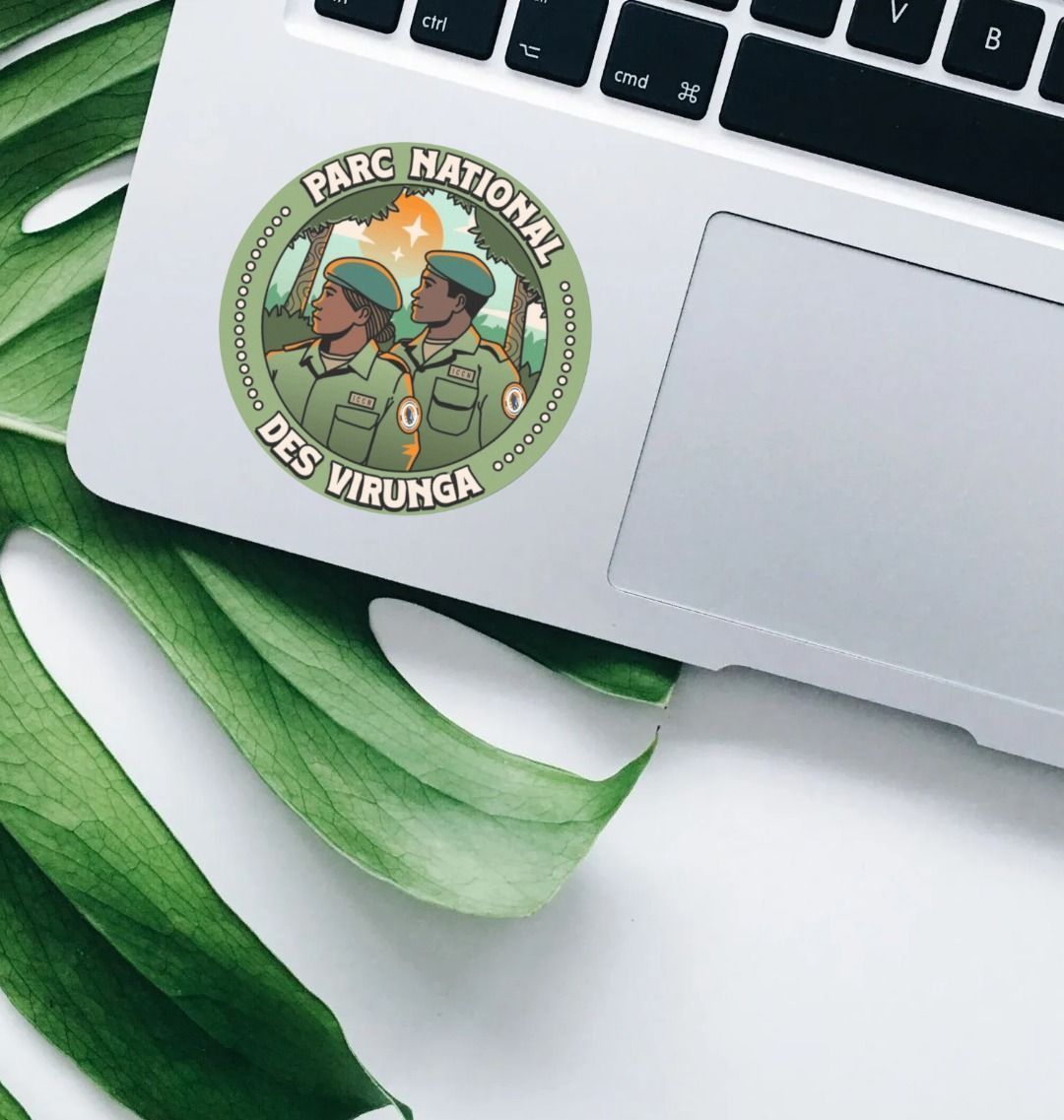 Laptop with a Virunga Rangers Sticker 