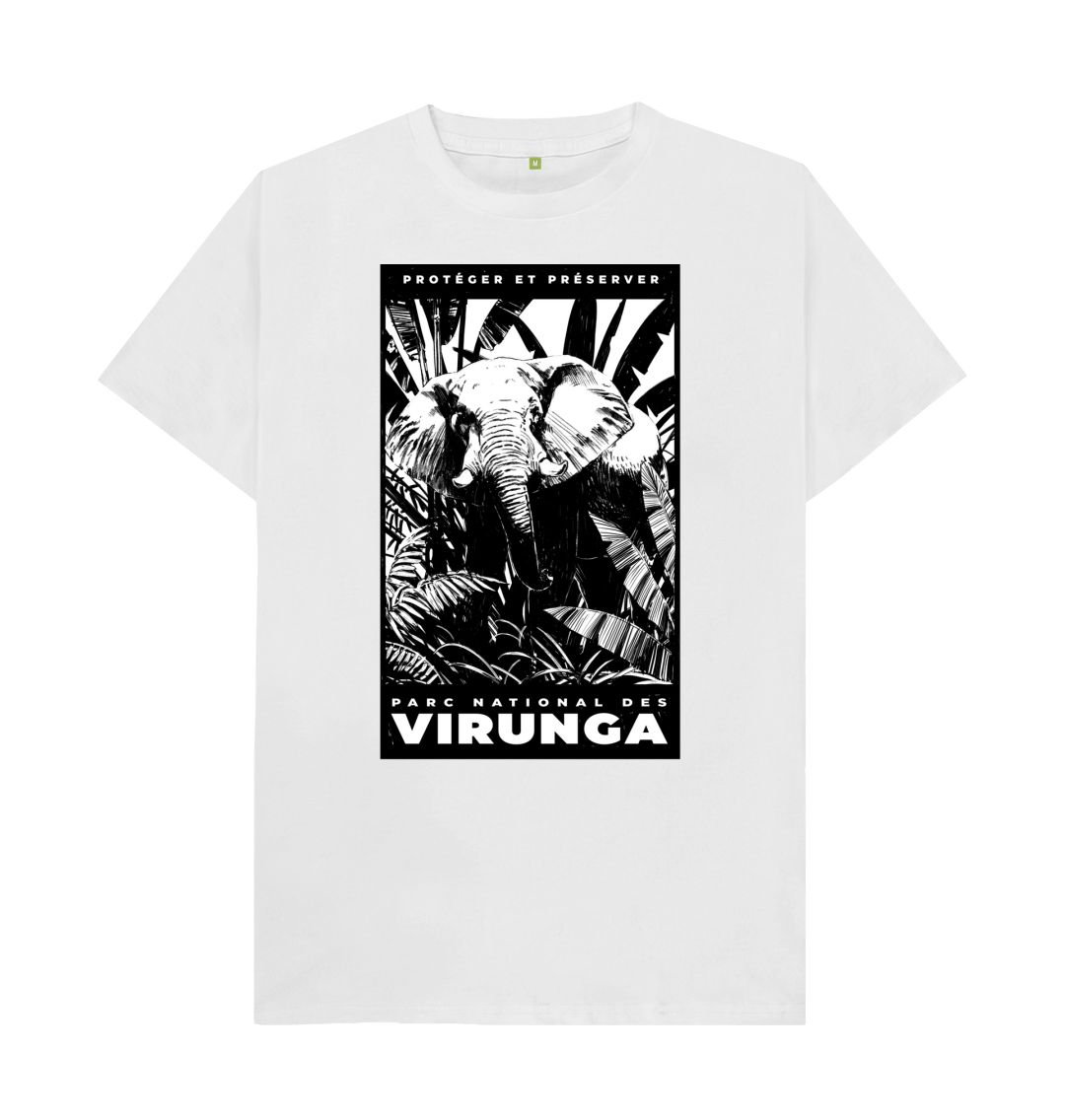 White African Elephant Black Print Men's T-shirt