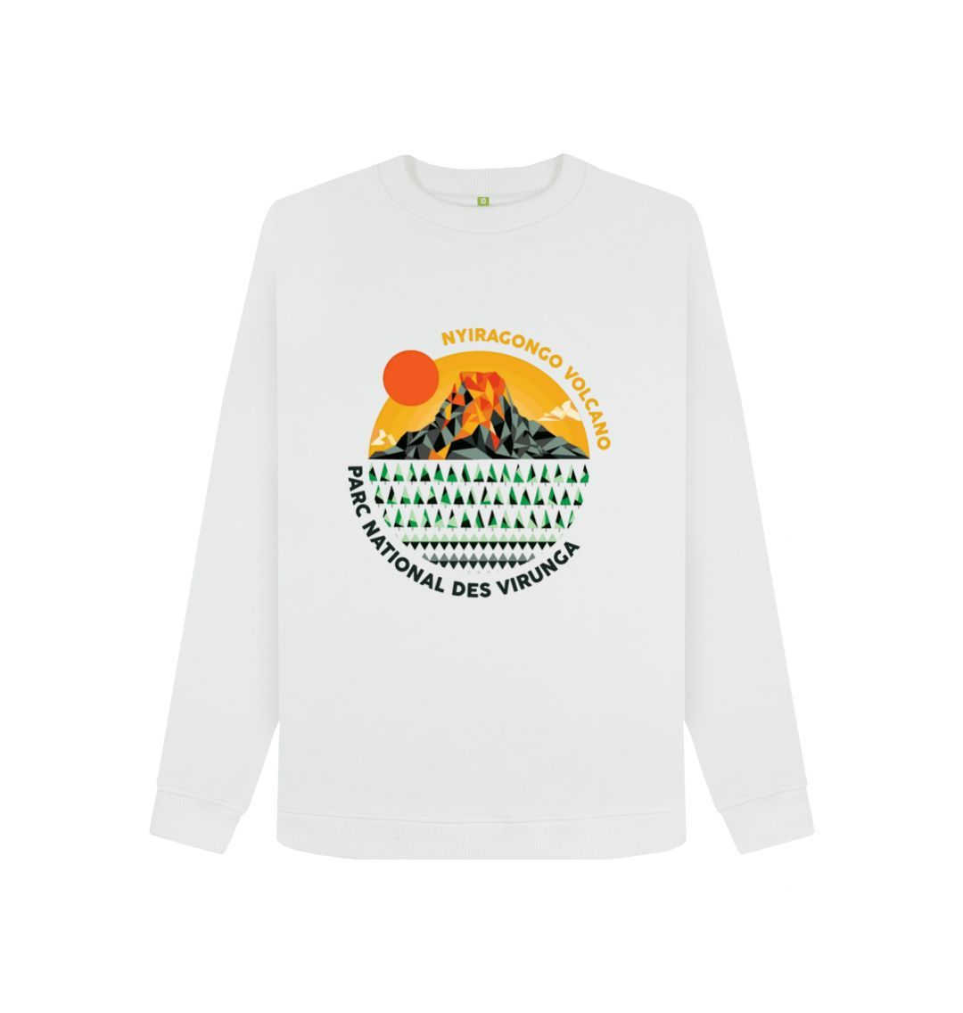 White Nyiragongo Volcano Women's Sweater
