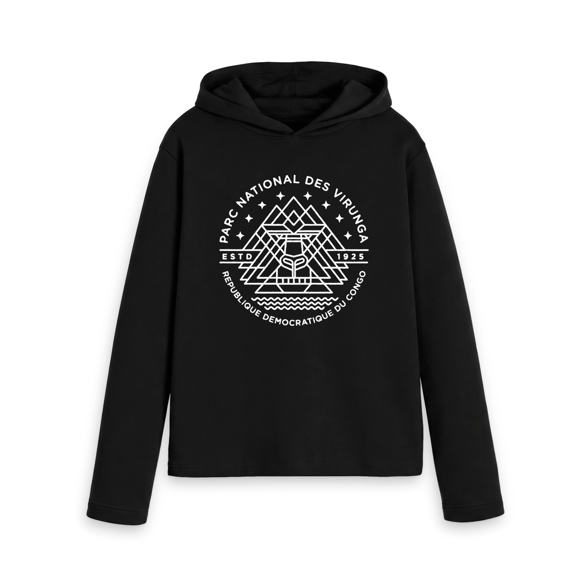 Black Printed Hoody Front