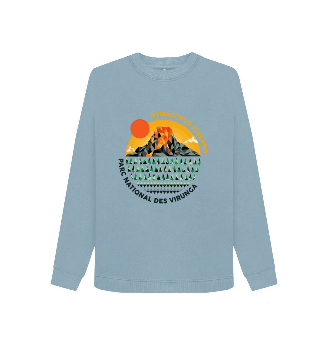 Stone Blue Nyiragongo Volcano Women's Sweater