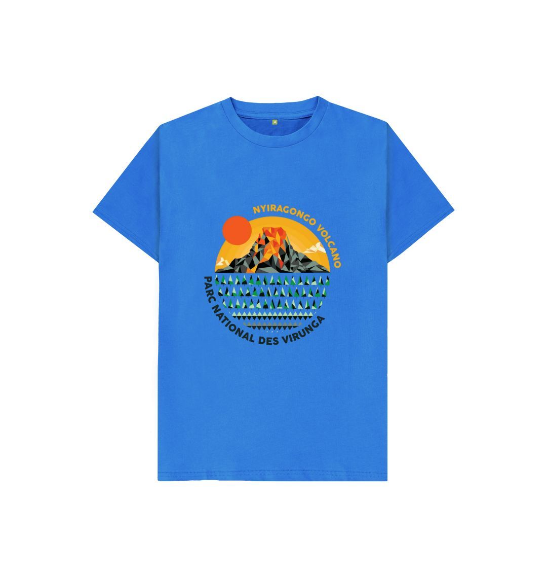 Bright Blue Nyiragongo Volcano Kids T-shirt