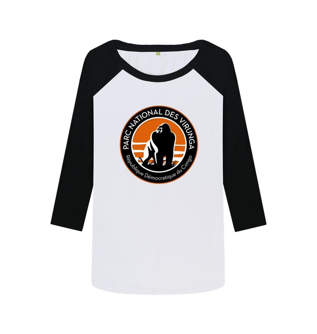 Black-White Virunga Logo Women's Longsleeves