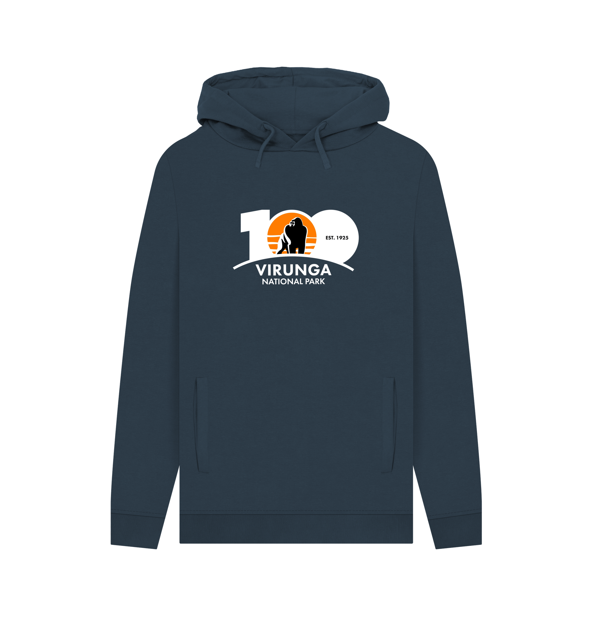 Navy Printed Hoody Front