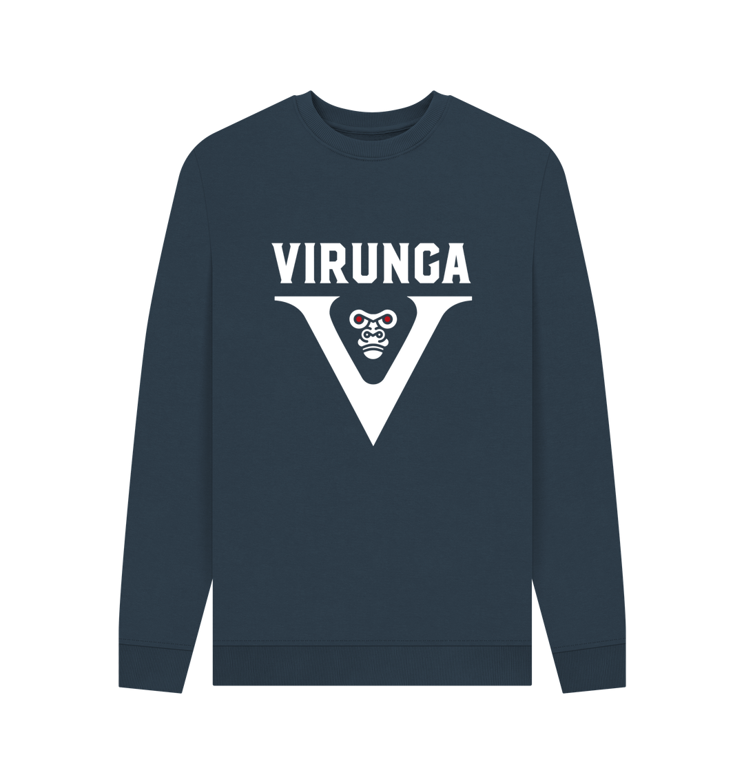 Navy Blue Printed Sweater Front