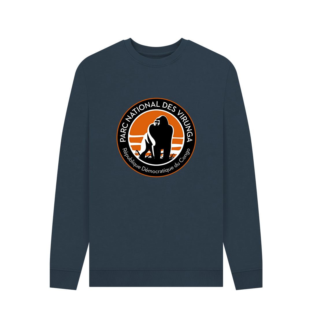 Navy Blue Printed Sweater Front