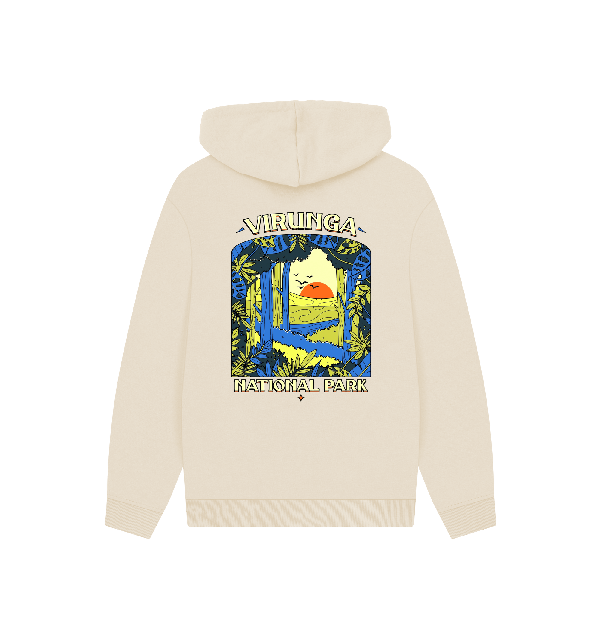 Oat Printed Hoody Back