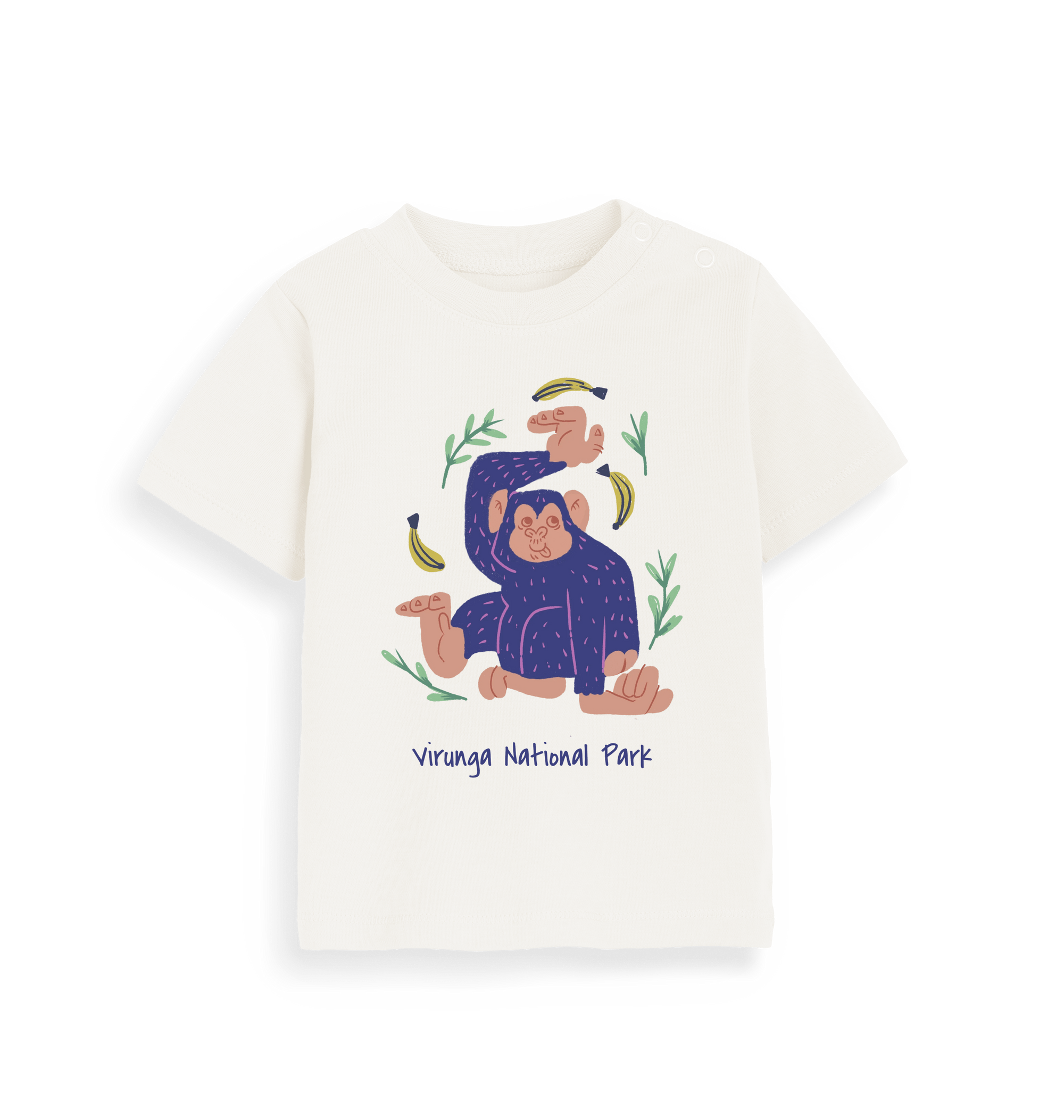 Organic Natural Printed Kids T-Shirt Front