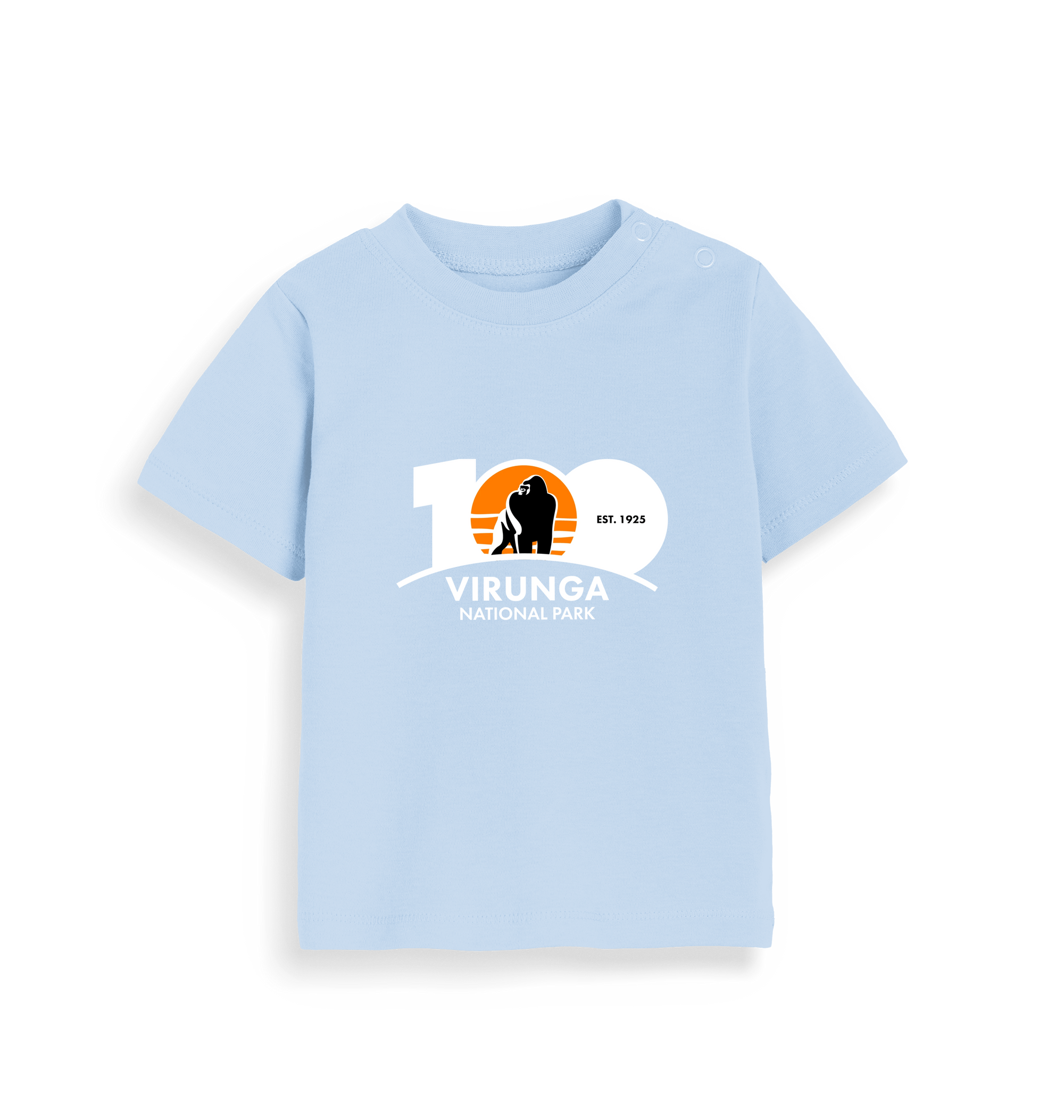 Dusty Blue Printed Kids T-Shirt Front