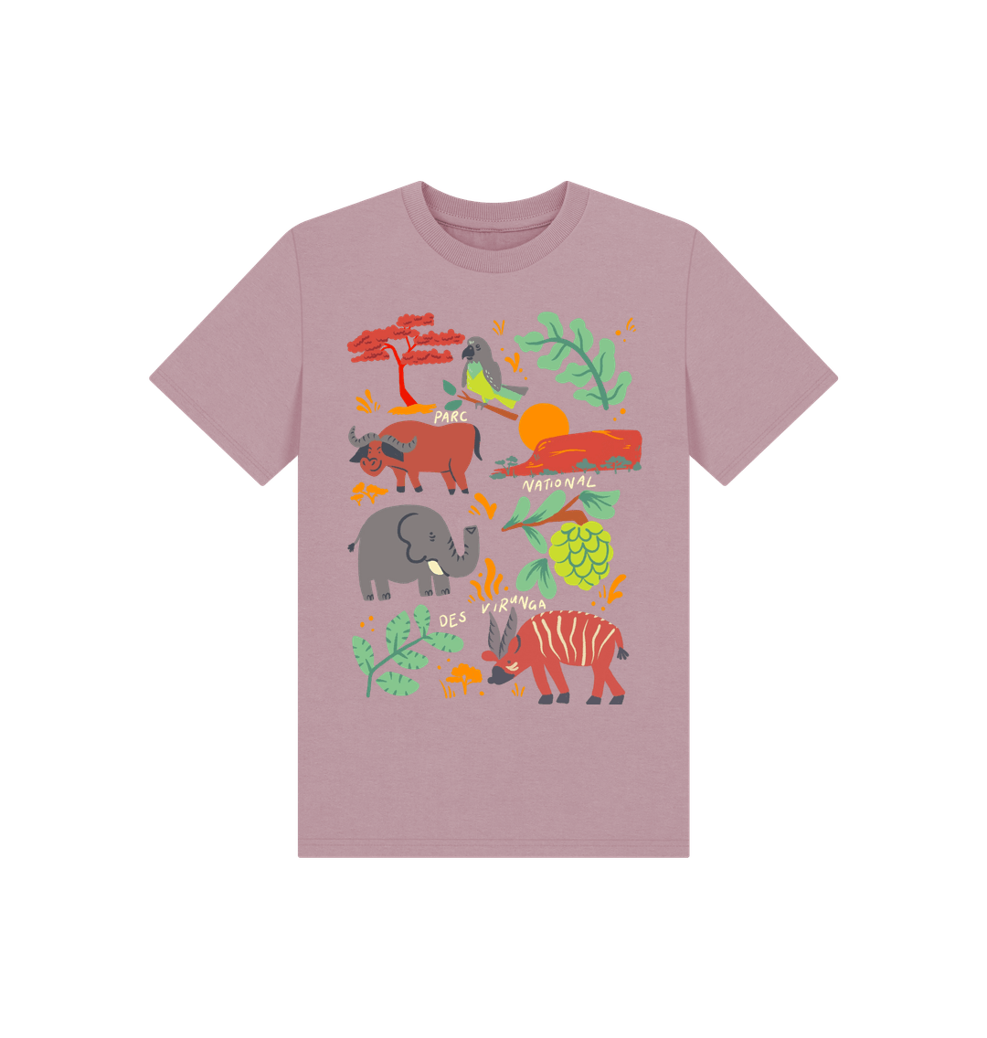 Mauve Savanna Wildlife Kids T-shirt