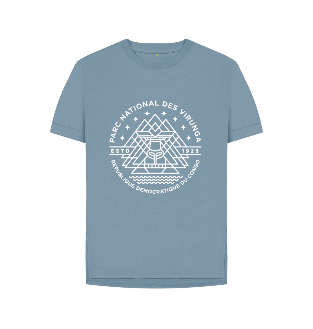 Stone Blue Virunga Emblem Women's Relaxed Tee