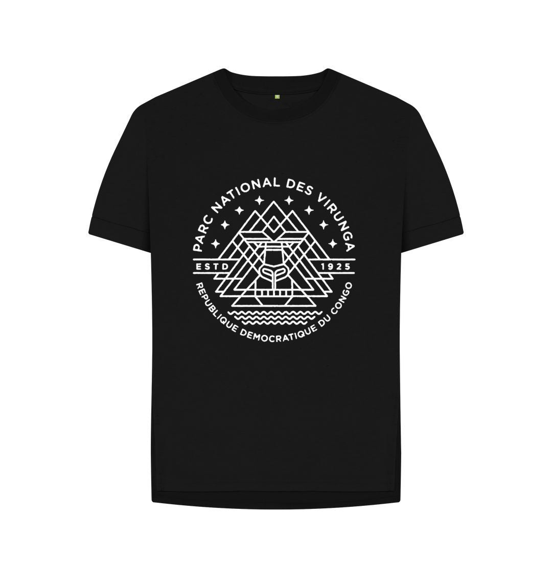 Black Virunga Emblem Women's Relaxed Tee