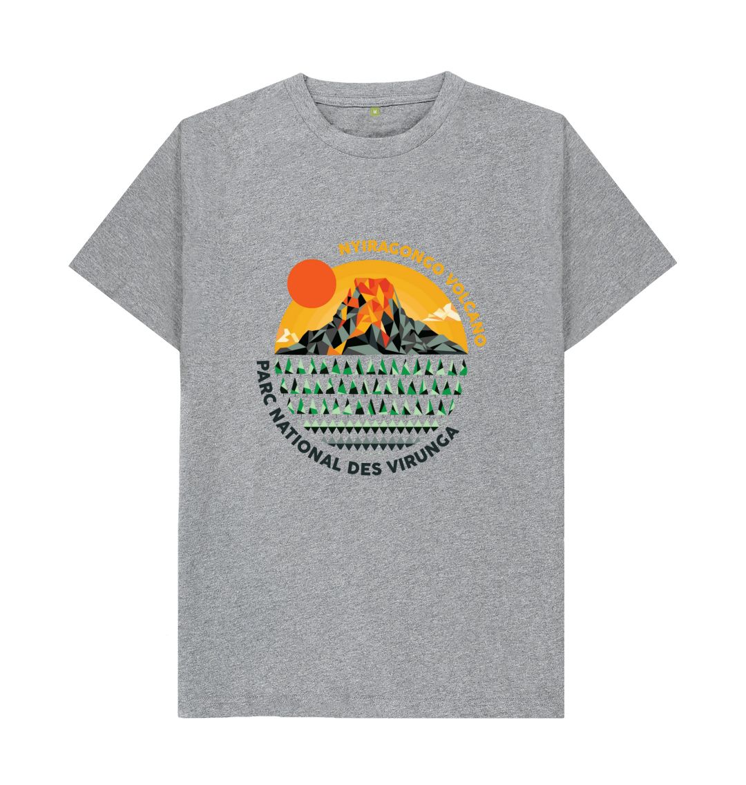 Athletic Grey Nyiragongo Volcano Men's T-shirt