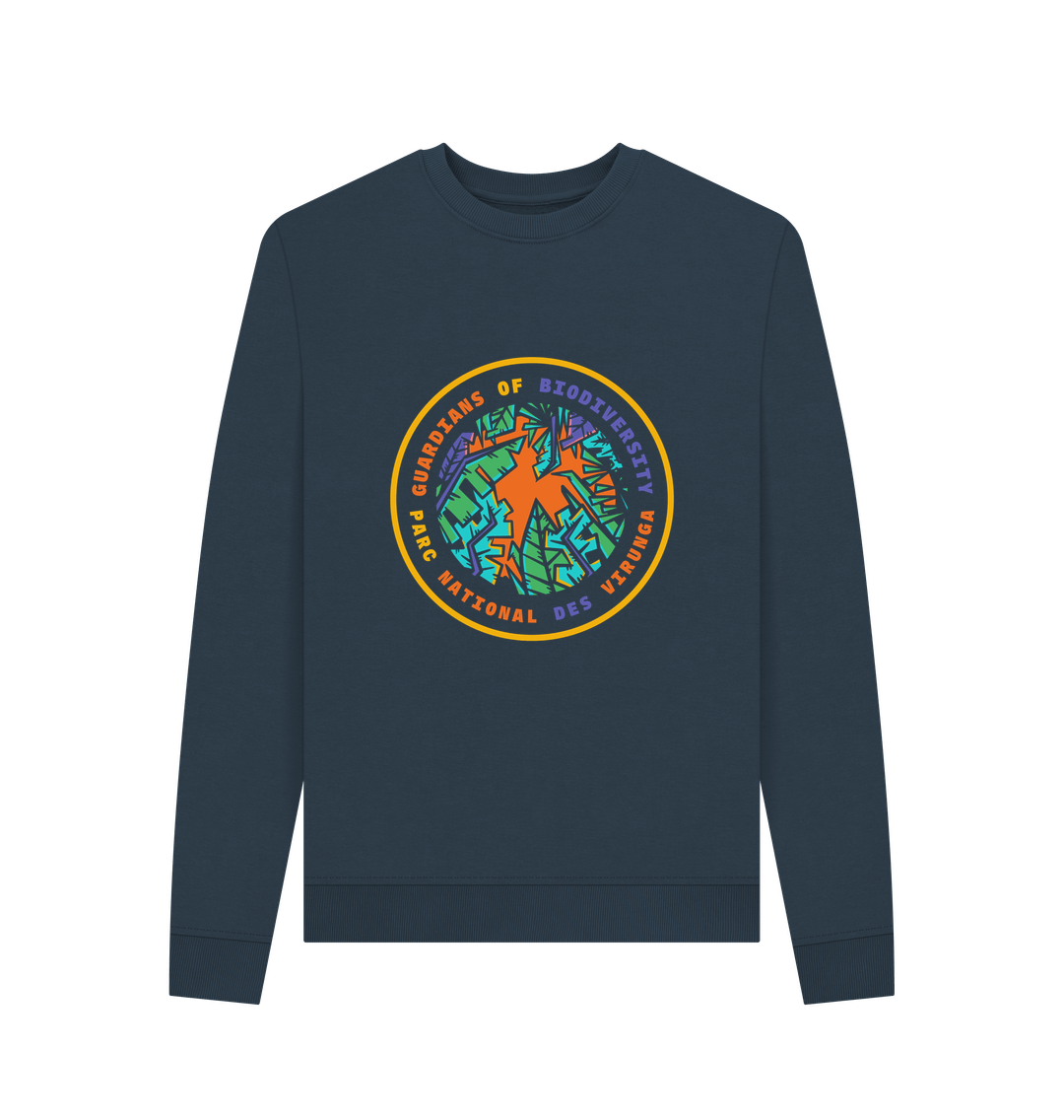 Navy Blue Printed Sweater Front