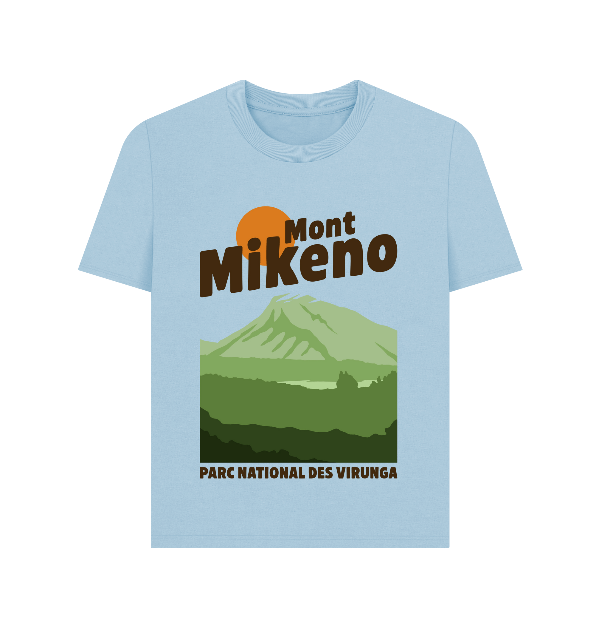 Milky Blue Printed T-shirt Front