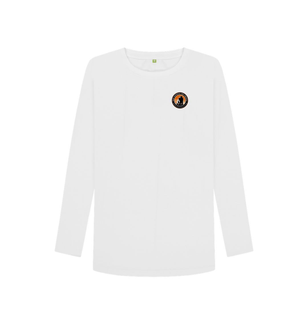 White Virunga Pocket Logo Women's Long Sleeve T-shirt
