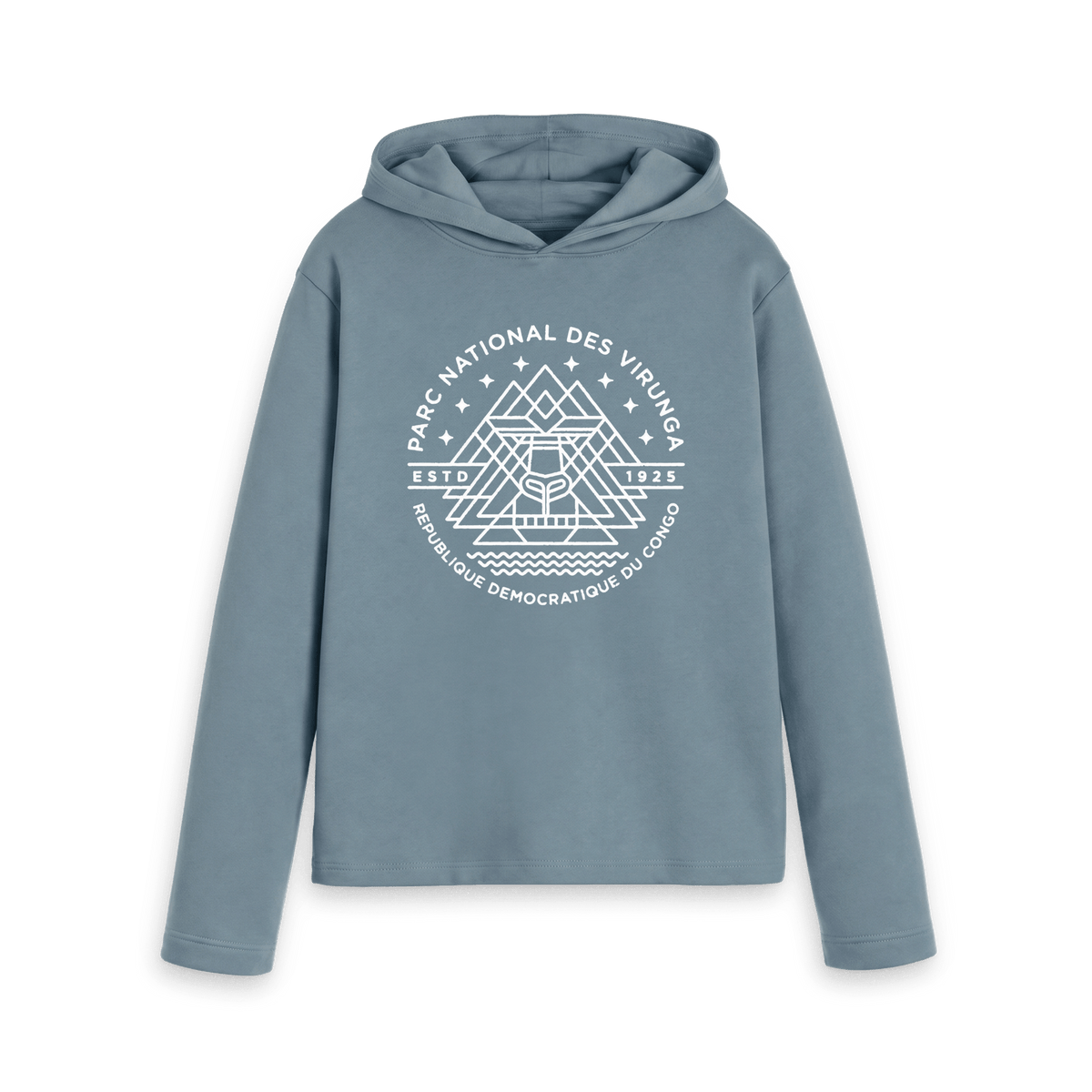 Stone Blue Printed Hoody Front