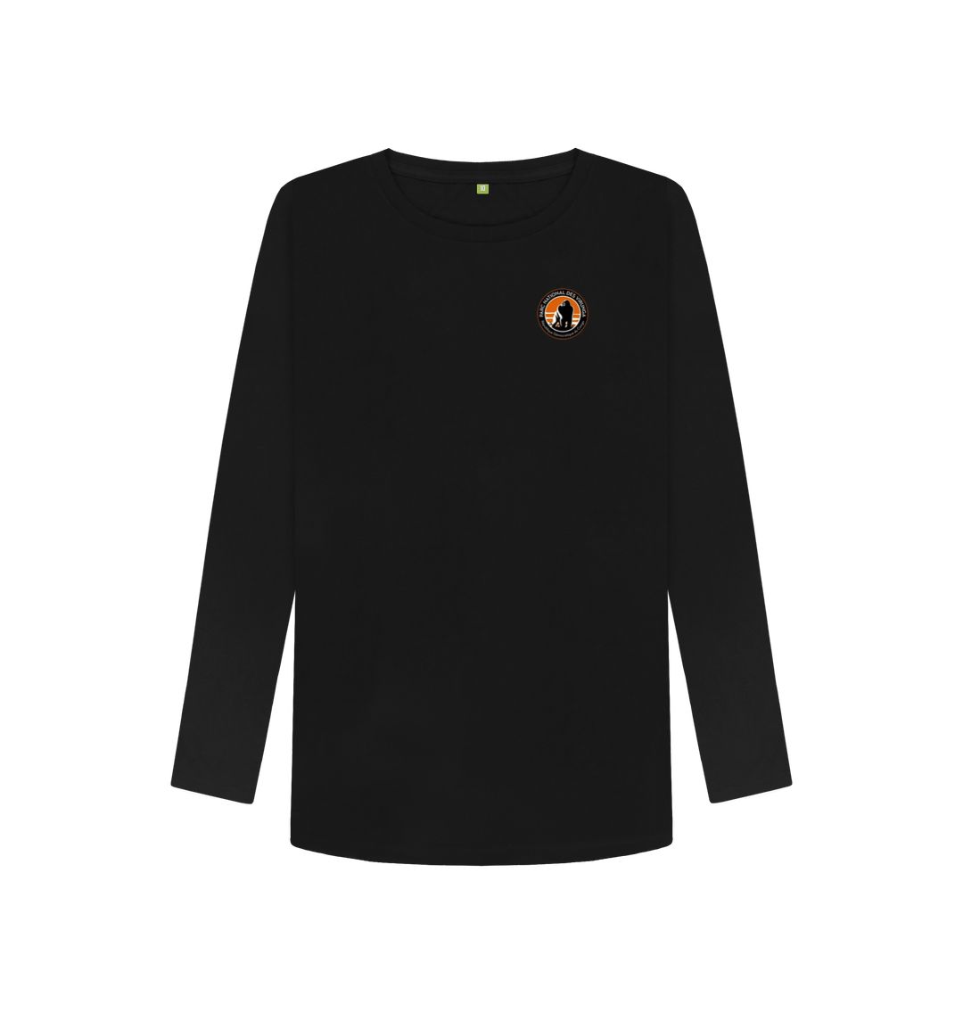 Black Virunga Pocket Logo Women's Long Sleeve T-shirt