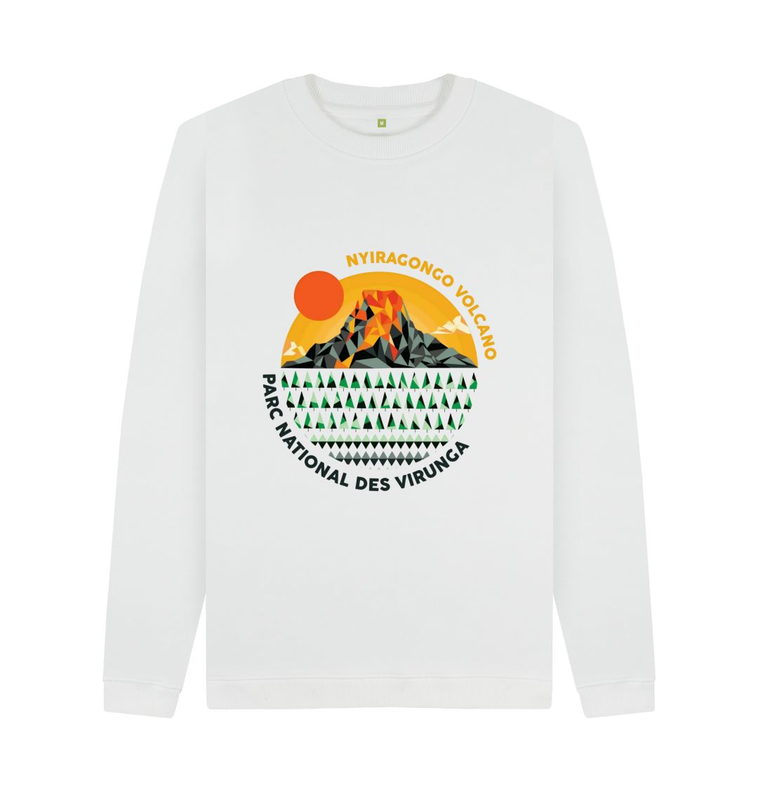 White Nyiragongo Volcano Men's Sweater