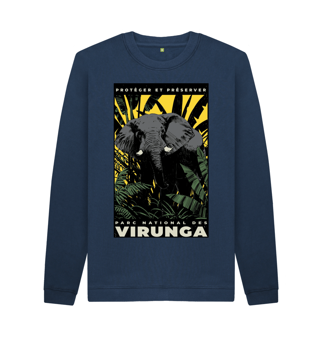 Navy Blue Printed Sweater Front