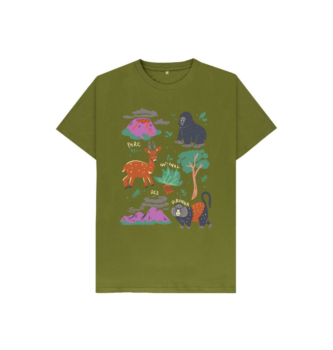 Moss Green Mountain Wildlife Kids T-shirt