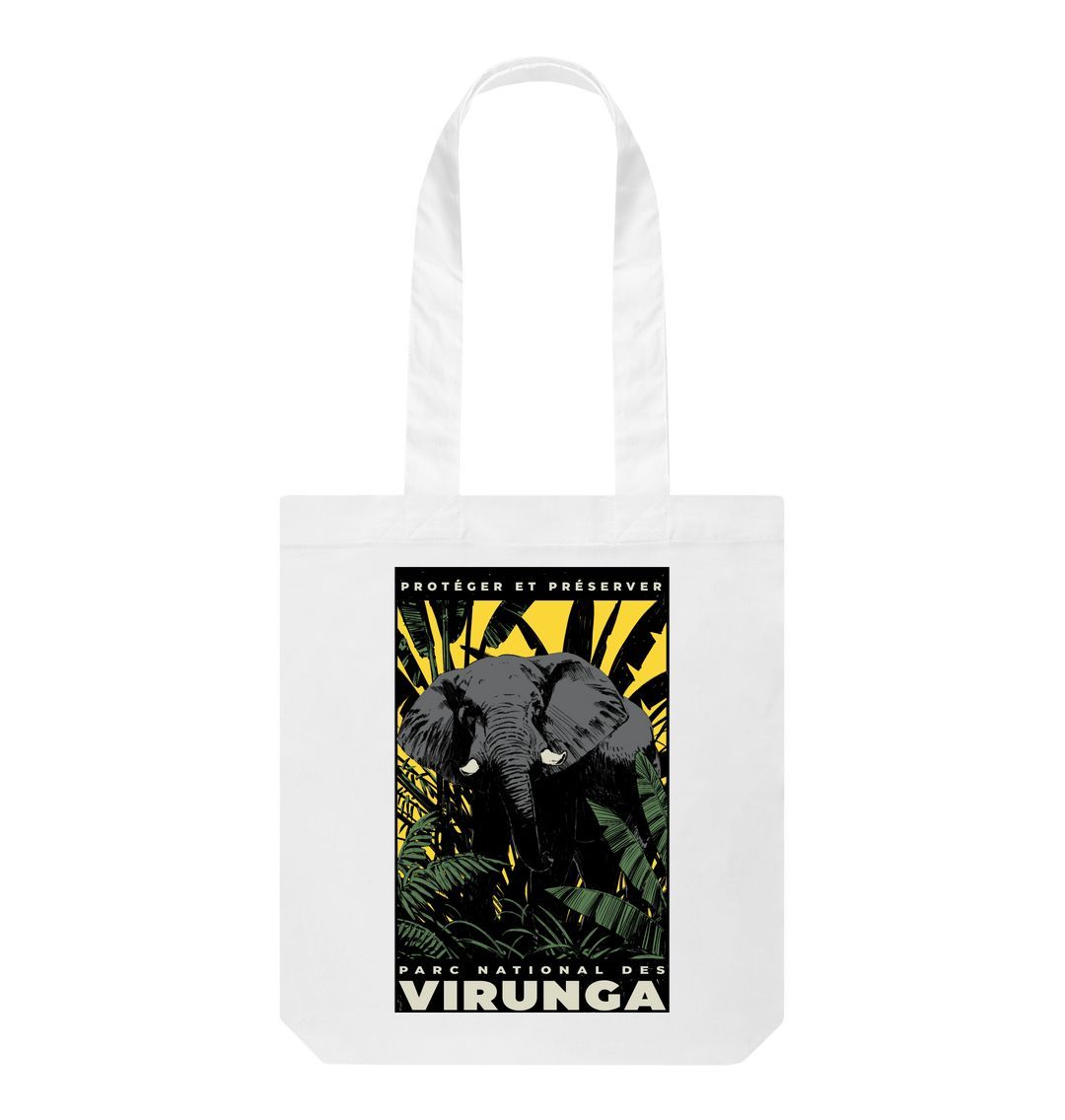 White African Elephant Yellow Print Tote Bag