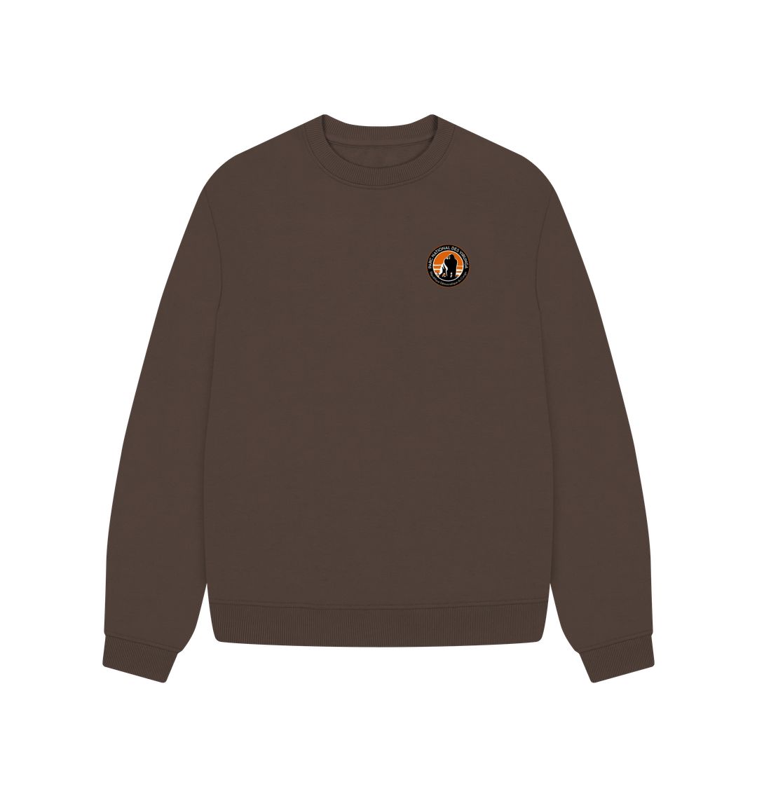 Chocolate Virunga Pocket Logo Women's Oversize Jumper