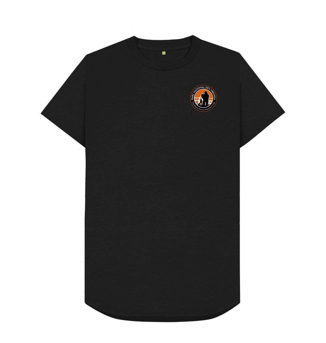 Black Virunga Pocket Logo Men's Longline T-shirt