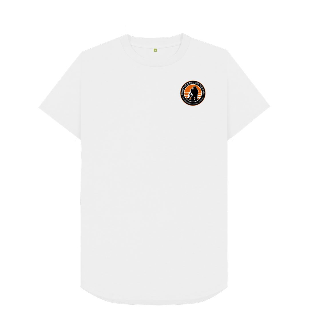 White Virunga Pocket Logo Men's Longline T-shirt