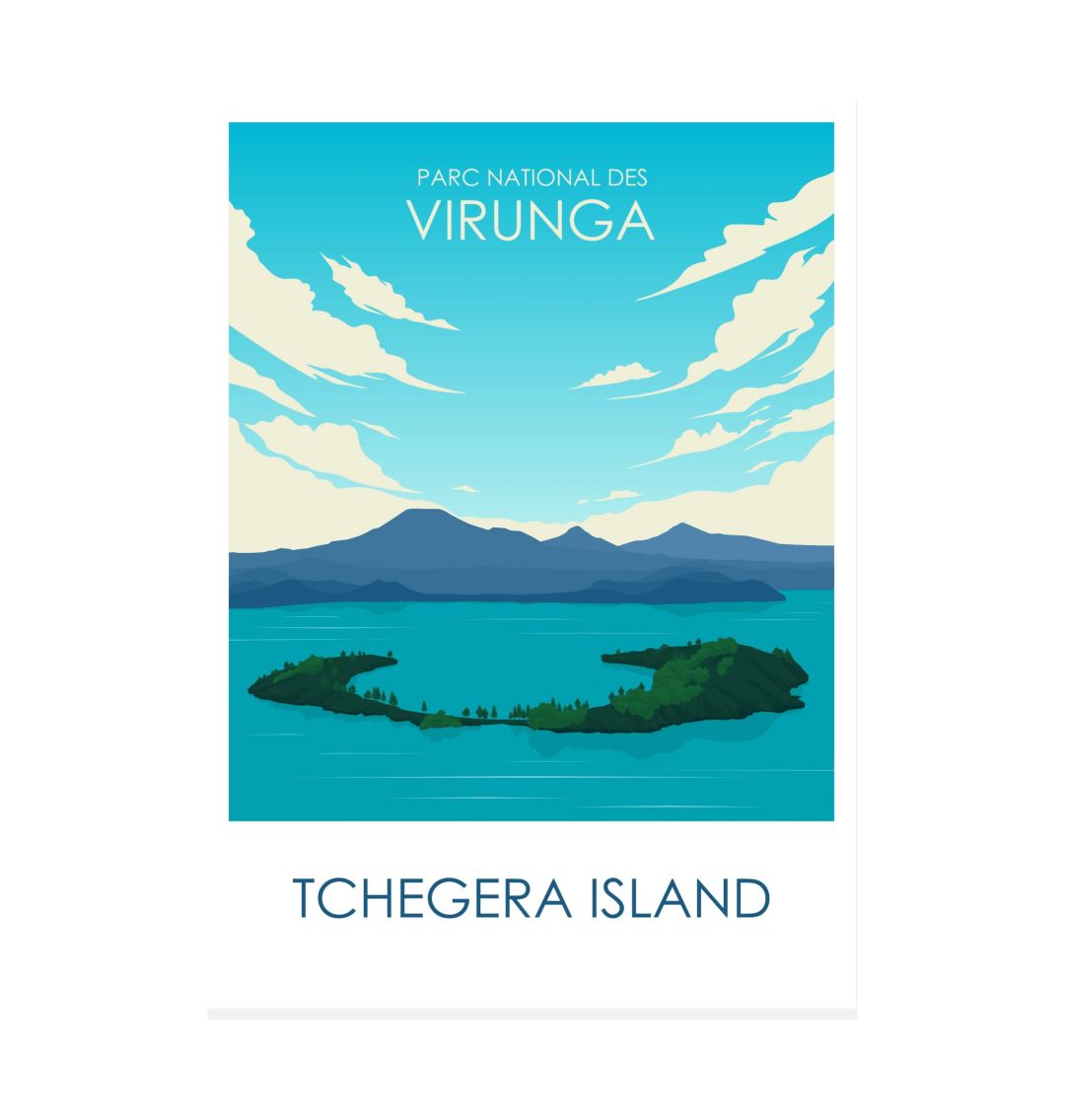 White Tchegera Island Poster
