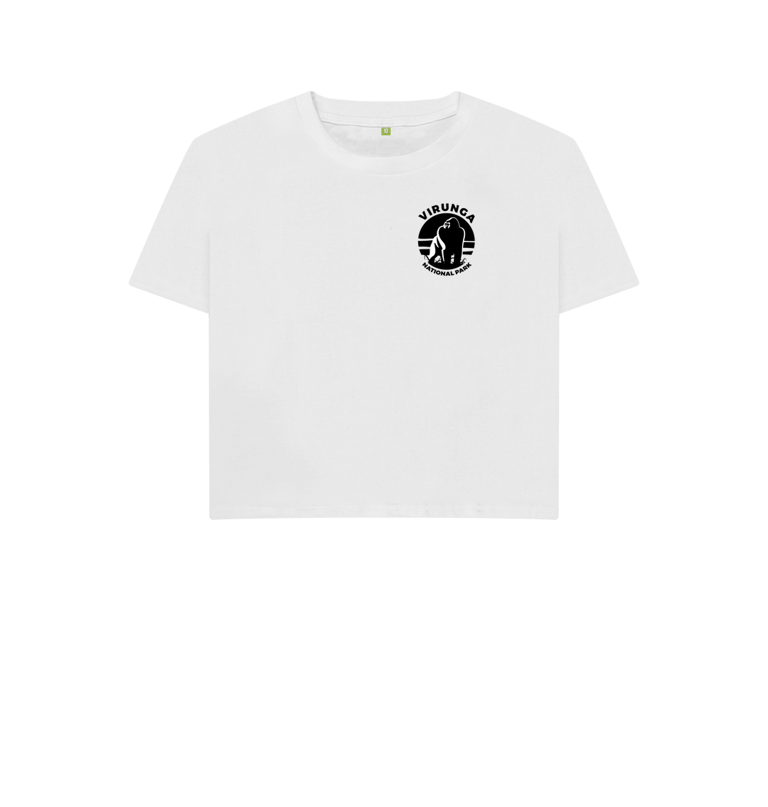 White Gorilla Pocket Logo Women's Boxy Tee