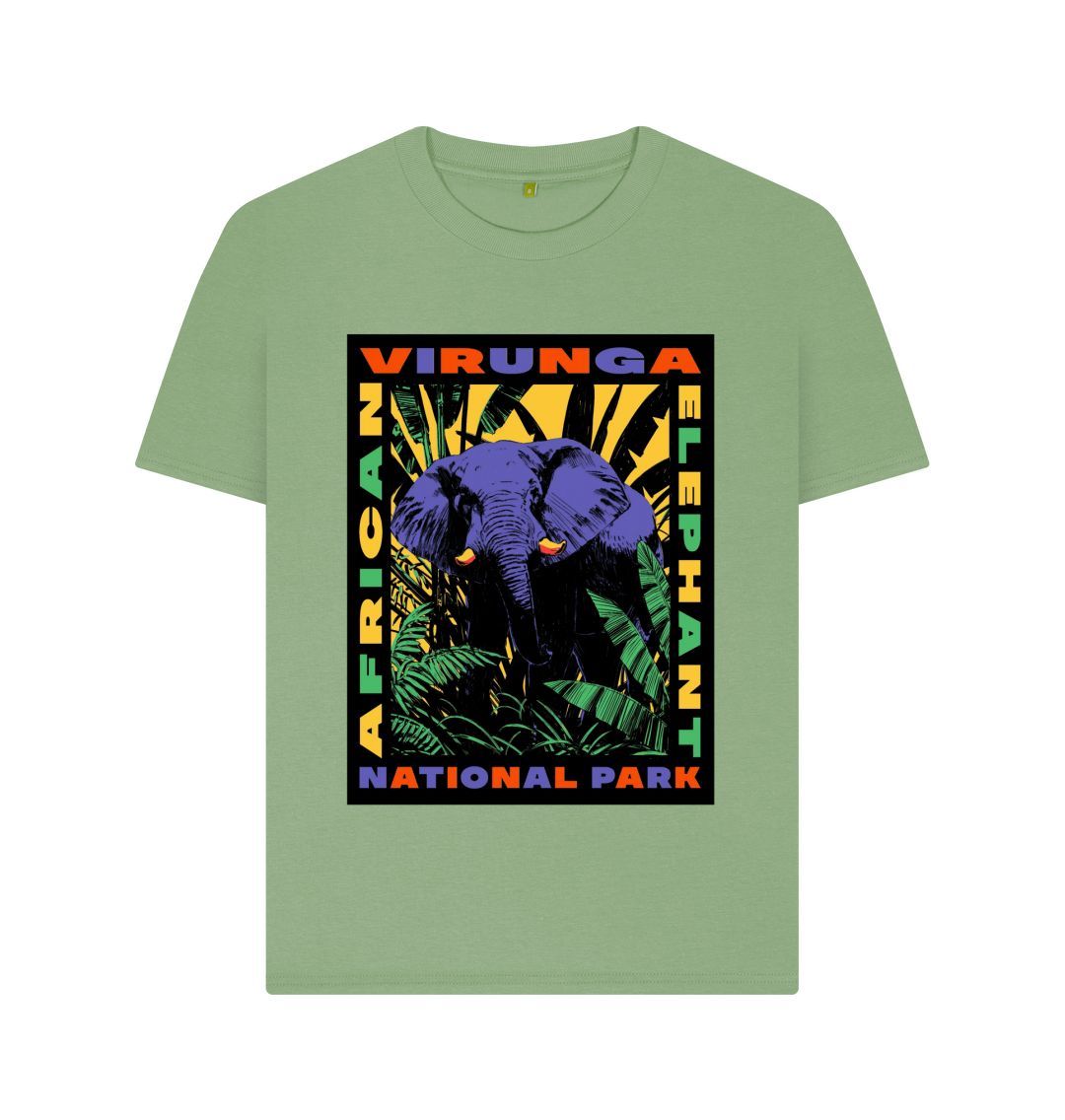 Sage Retro Elephant Women's T-shirt