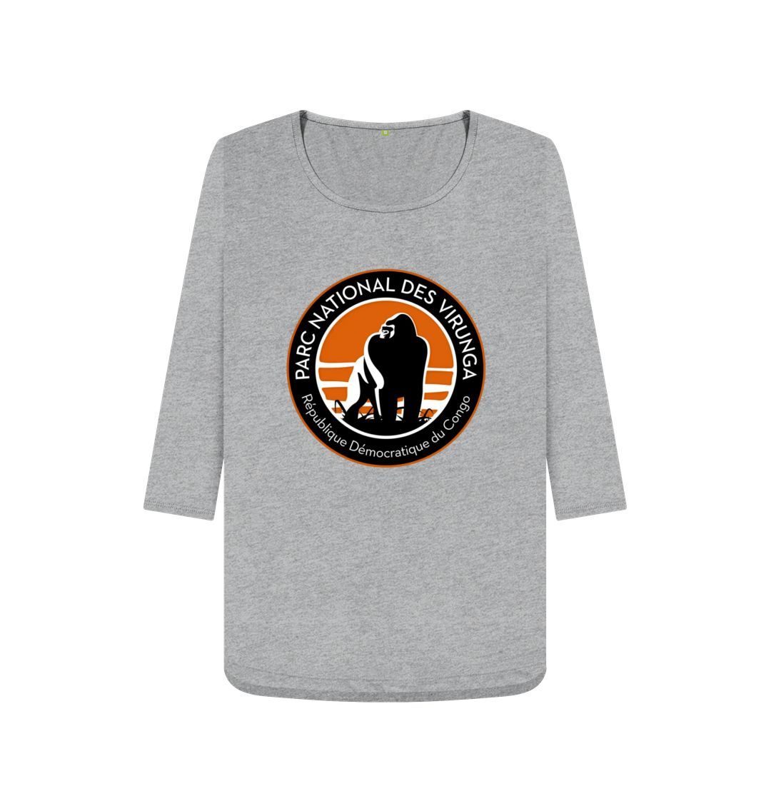 Athletic Grey Virunga Logo Women's 3\/4 Sleeve T-shirt