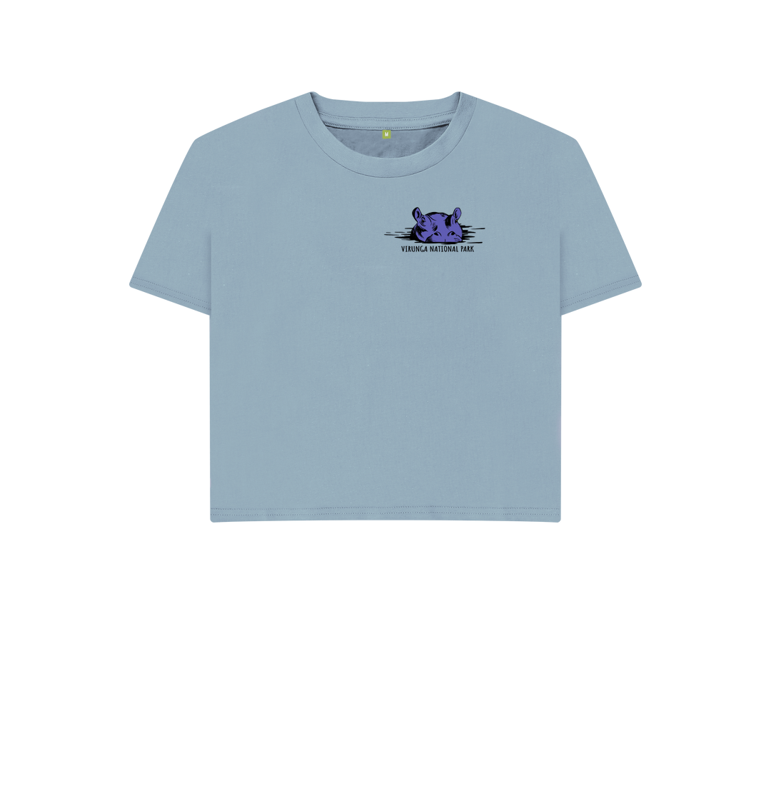 Stone Blue Hippo Women's Boxy Tee