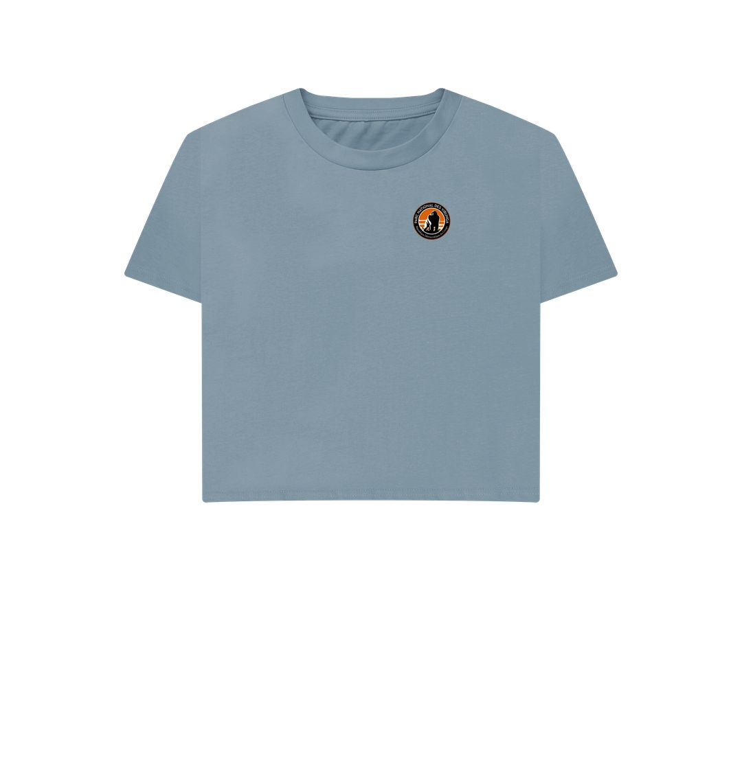 Stone Blue Virunga Pocket Logo Women's Boxy T-shirt