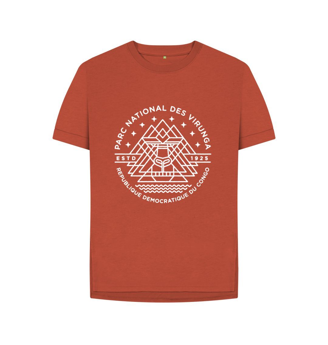 Rust Virunga Emblem Women's Relaxed Tee