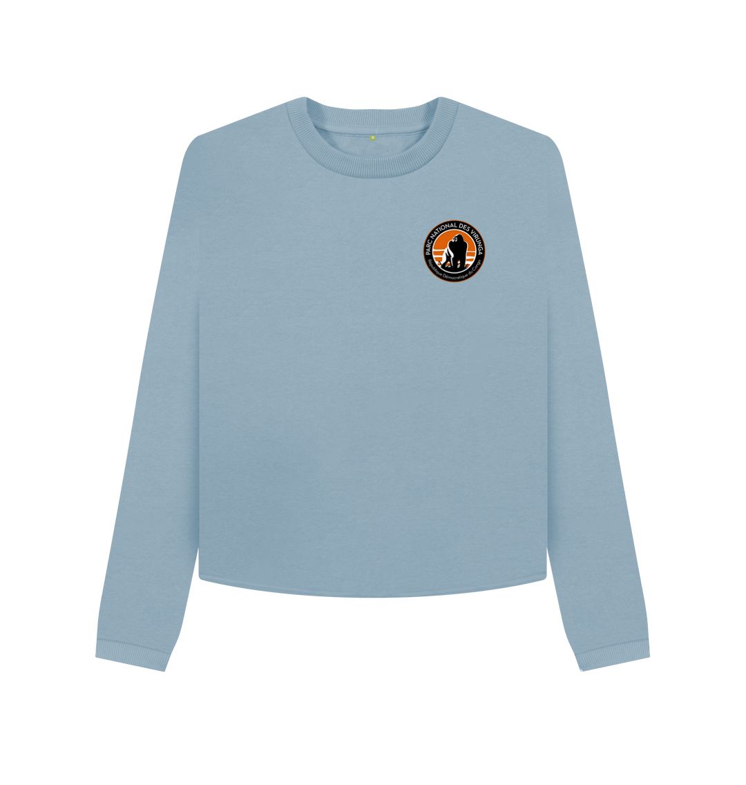 Stone Blue Virunga Pocket Logo Women's Boxy Jumper