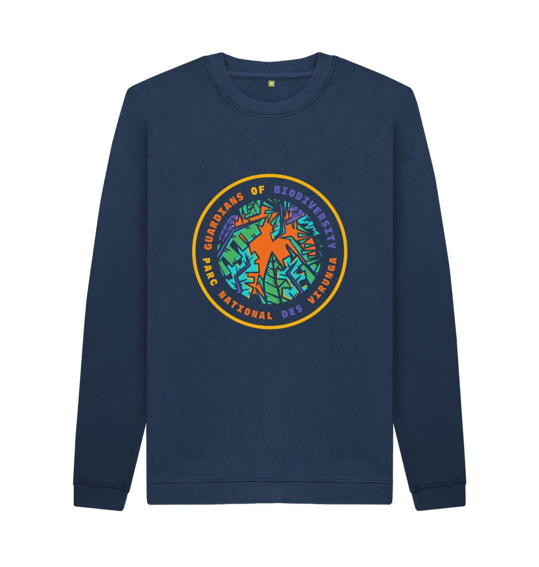 Navy Blue Printed Sweater Front