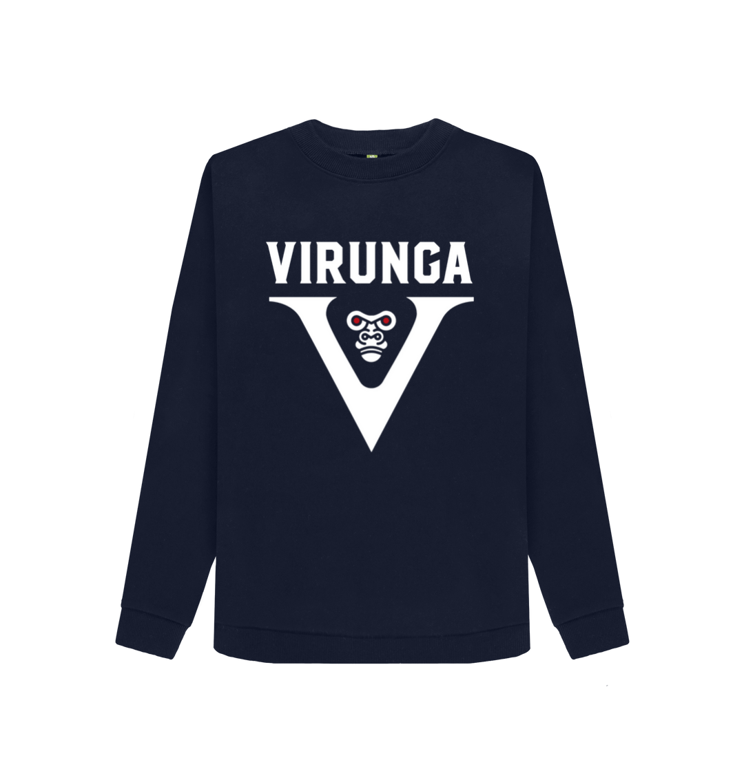 Navy Blue Printed Sweater Front