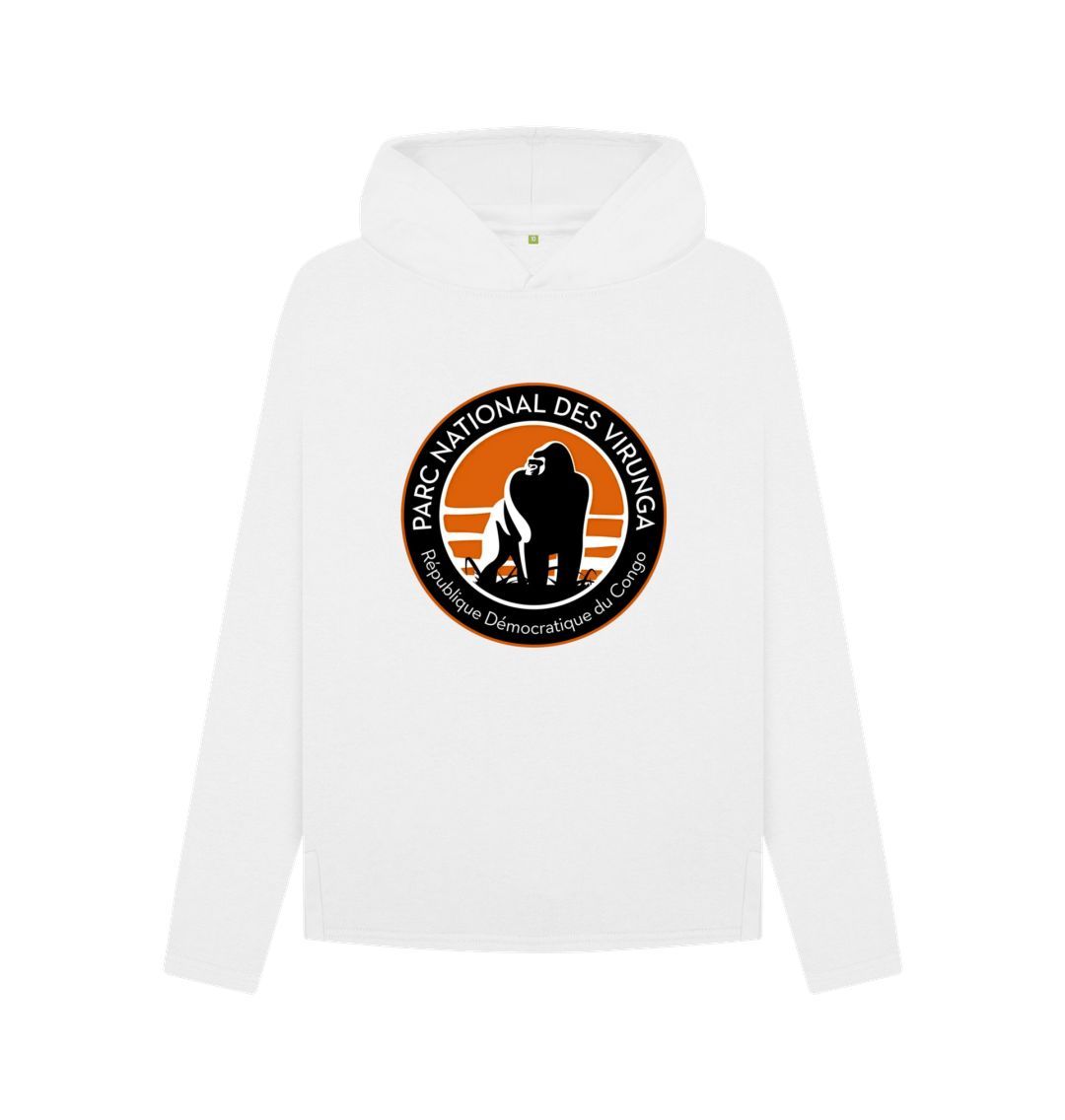 White Virunga Logo Women's Relaxed Fit Hoodie