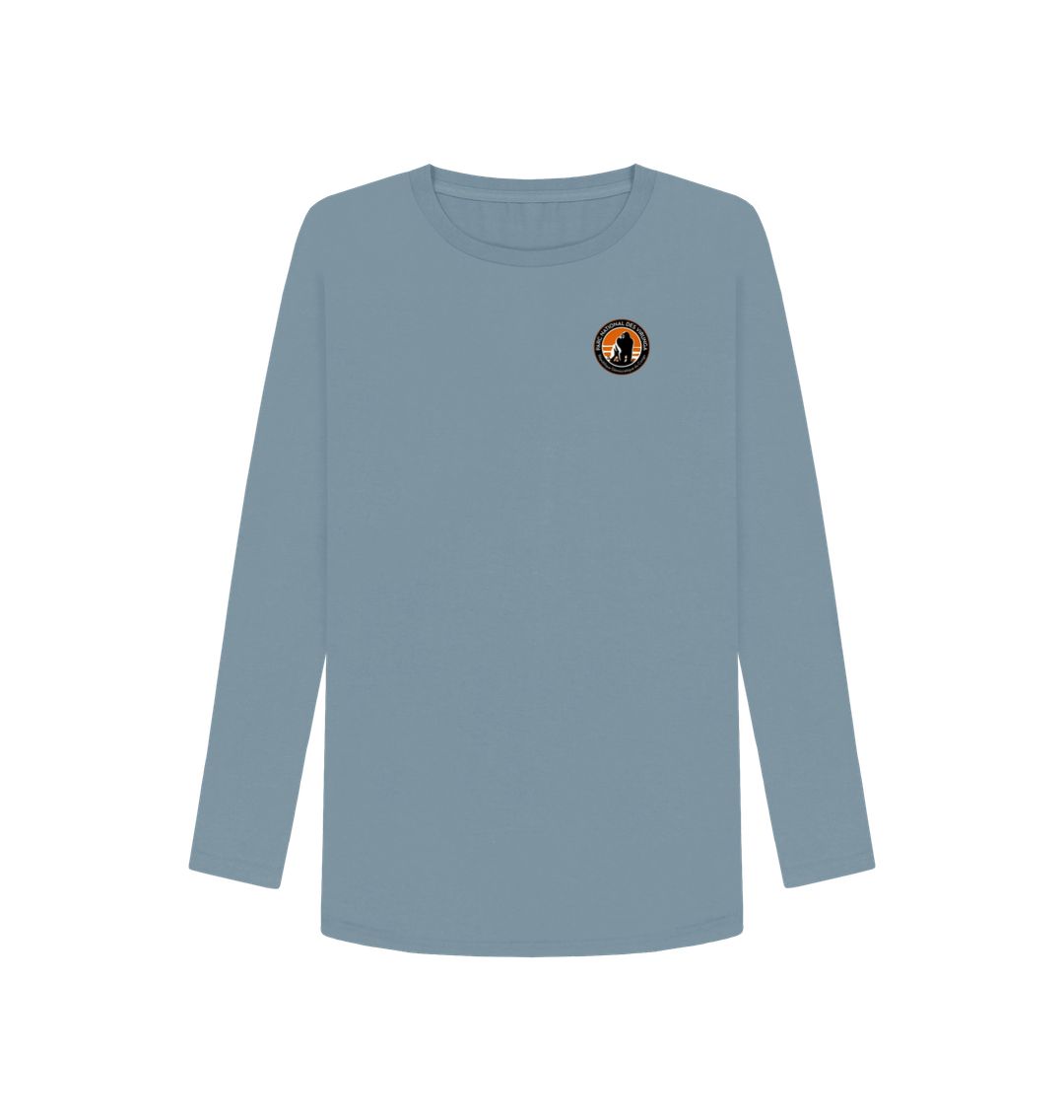Stone Blue Virunga Pocket Logo Women's Long Sleeve T-shirt
