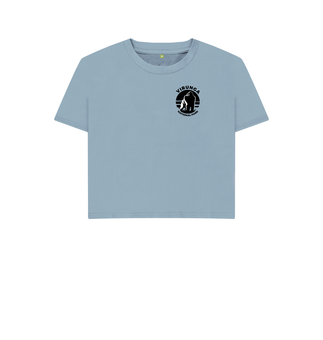 Stone Blue Gorilla Pocket Logo Women's Boxy Tee