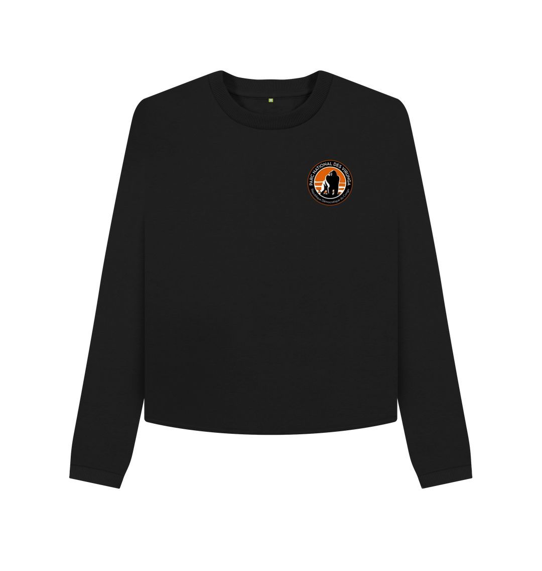 Black Virunga Pocket Logo Women's Boxy Jumper