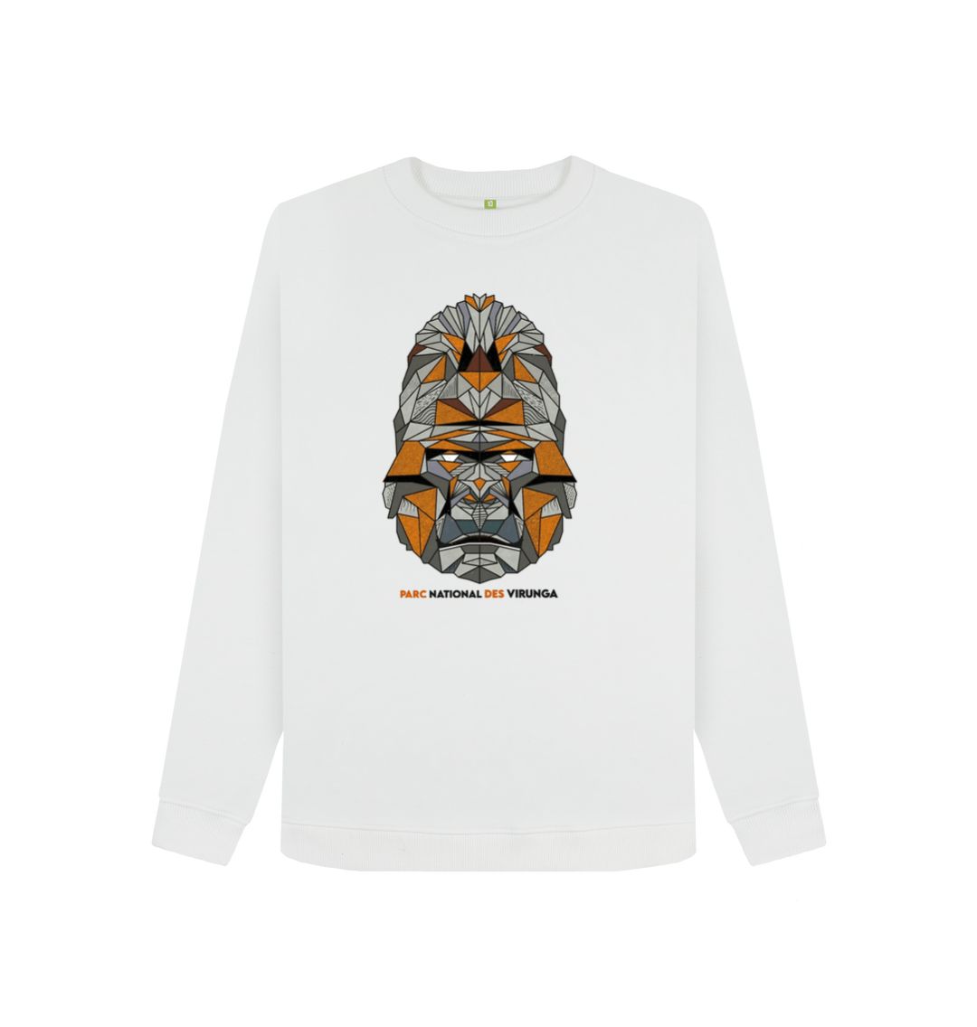 White Women's Gorilla Face Sweater