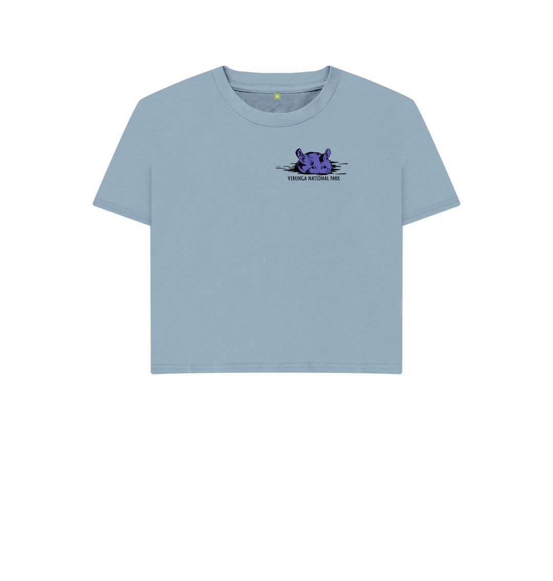 Stone Blue Hippo Women's Boxy Tee