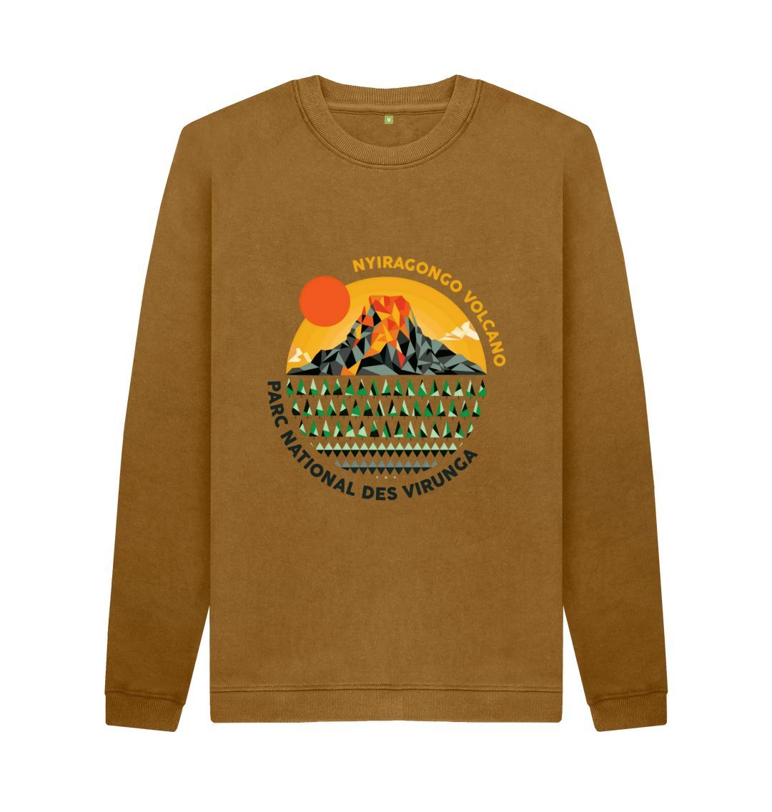 Brown Nyiragongo Volcano Men's Sweater