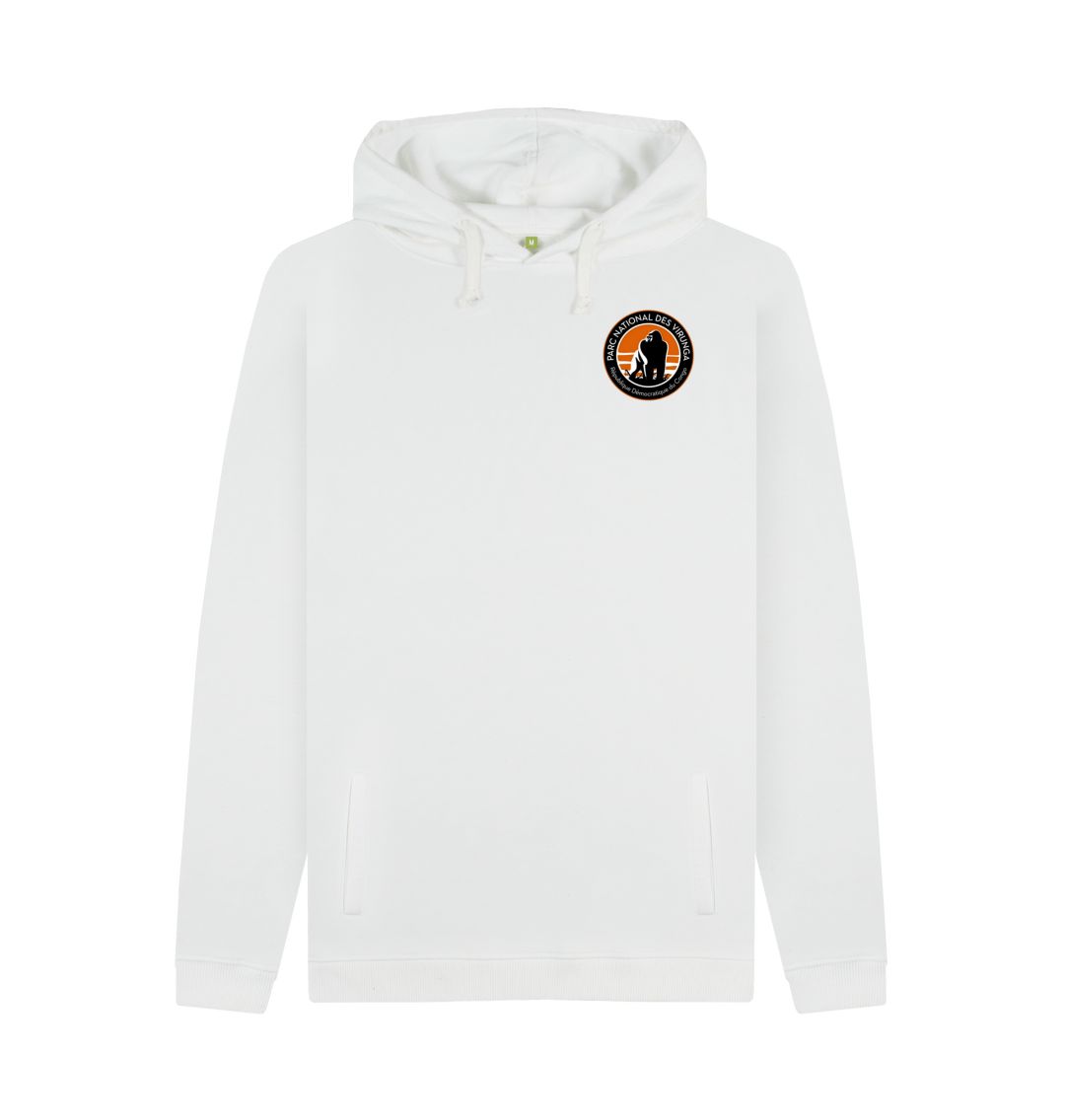 White Virunga Pocket Logo Men's Hoodie